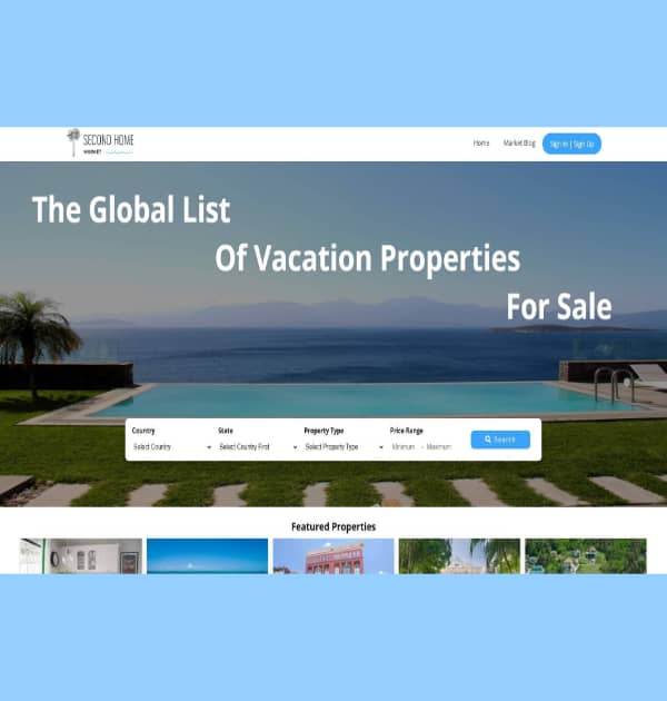 Second Home Market (Custom Website) - Kreative Tek Solutions
